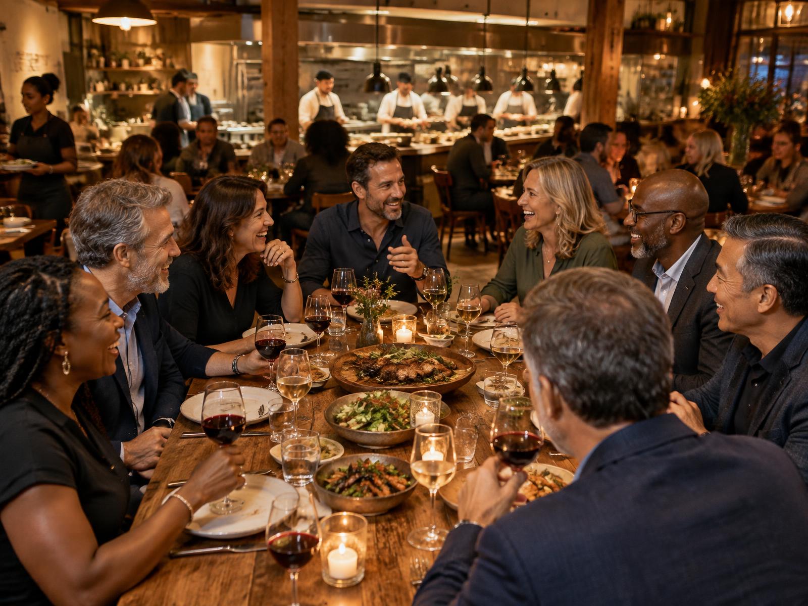 A founders’ dinner in a member-built restaurant